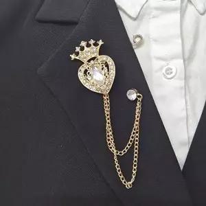 왕관 하트 빅큐빅 브로치 아이돌 무대의상 소품-WFI9UNQ