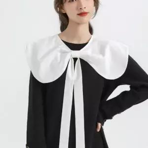 롱 스트랩 유니크 레이어드 포인트 세일러 셔츠 카라 넥케이프 이너카라 레이어드카라