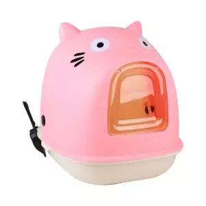 SPS s 펫투비 푸르미 니코네코 후드형 화장실 핑크 배변통