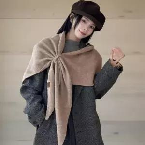 /신상오픈런 여성 겨울 필수 따뜻한 니트 케이프 머플러
