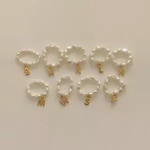 Freshwater pearl alphabet ring R 59 은반지 커플반지 여성반지 링 ring