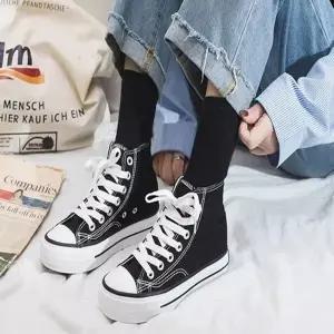 여자 392BSU64 2컬러 통굽 하이탑 캔버스화 캐주얼 단화 운동화