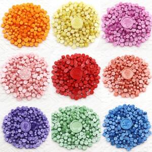 200pcs 스크랩북 카드 봉투 결혼식 초대장 선물 포장에 대 한 왁스 인감 스탬프에 팔각형 씰링 왁 스 비즈