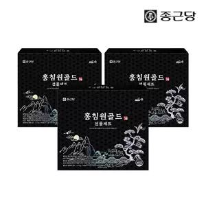 [종근당]종근당 홍침원 홍삼스틱 앰플 침향환 골드 선물세트 3박스 국내산 6년근 진액 원액