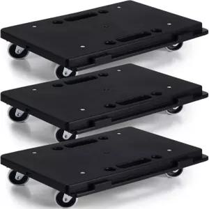 데이터널리 3팩 가구 돌리 무빙 커넥티드 무버 16.3 x 11.4 인치 500파운드 용량 각각 4륜 헤비 듀티 소형