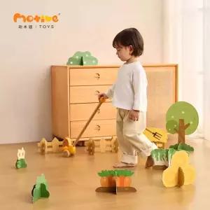 원목 유아 아기 장난감 오리 걸음마 스틱 걷기 밀기