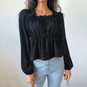 여성 스퀘어넥 셔링 프릴 블라우스 하객룩 -WBL0034- 봄 가을