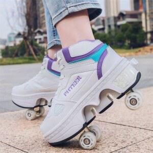 인라인 롤러 4륜 바퀴달린 스케이트 어린이 신발 휠리스 슈즈 보조기구 학생