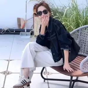 도셴 스티치 오버핏 크롭 데님 청자켓 SD_260148