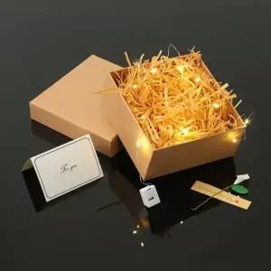 선물포장박스 선물케이스 설렘 조명 선물상자 쇼핑백세트 크라프트 릴리 (15x15cm)