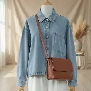 [하프클럽/]여성 면혼방 빅사이즈 진 클래식 자켓