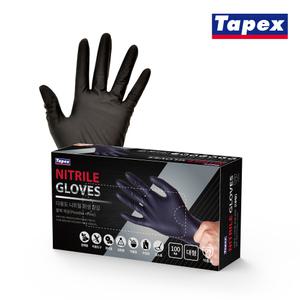 테이팩스 다용도 니트릴장갑 블랙 대형 100매
