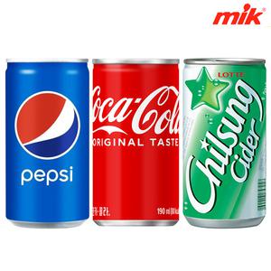 코카 콜라 / 칠성 사이다 190ml x 30캔 외 캔음료 14종 [캔커피/탄산음료수/제로/식혜/레쓰비/펩시]