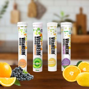 비타하임 발포비타민 20정x12통 240정 종합 멀티 비타민C 영양제 아연 칼슘 마그네슘 비타민D 마시는 에너지 음료