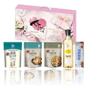 사랑종합선물세트5P 곰표부침가루 튀김가루 밀가루 데솔레해바라기유 천련한지 설날선물세트
