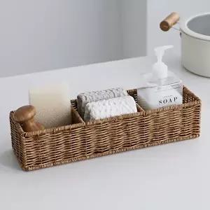 [네이쳐리빙]데이지가든 내츄럴 칸막이 라탄바구니(S)