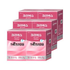 유한킴벌리 크리넥스 실크소프트 250매 3입 6팩 각티슈