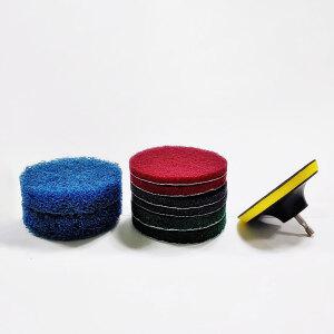 [센에코]전동드릴전용수세미9종세트/주방욕실바닥청소수세미/드릴용수세미패드포함청소도구