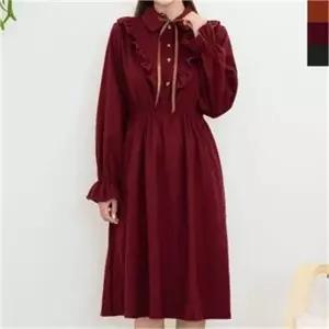 [오노마] ONM 여자 카라원피스 앞프릴 허리밴딩 러블리 데이트룩 (S8055792)