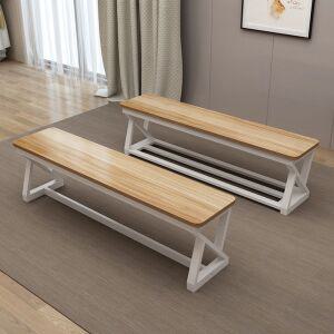 원목 긴 벤치 입구 문 신발 의자 탈의실 학교 대기실