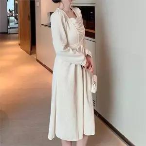 [오노마] ONM 러블리 스퀘어 넥라인 롱원피스 (2Color) (S8436022)