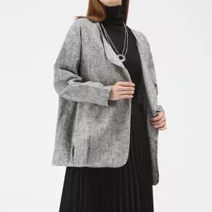 [퀸이즈][퀸이즈] 노에리 린넨 블렌디드 베이직 러프 자켓