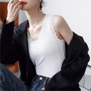 [오노마] ONM 브이넥 레이스 나시티 레이어드 데일리 민소매 V넥 (S9365580)