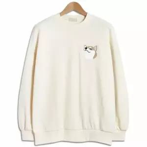 [하프클럽/탑보이]미니시바 자수 오버핏 기모 맨투맨 (IN075)