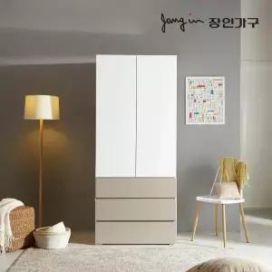 장인가구 비쥬얼 터치 3단서랍 800 옷장