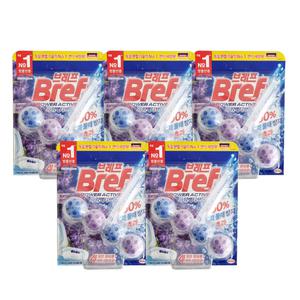 브레프 파워액티브 파워볼 변기세정제 프로방스 라벤더 50g x1입 x5개