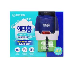 해피홈 리퀴드 플러그형 훈증기 + 리필 (45일x1입) 교체용 전기 모기약 모기 퇴치제