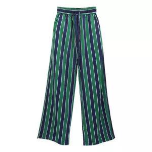 써네이 스트라이프 와이드 레그 트라우저스 그린 / SN2PWT04BP-TR084-197