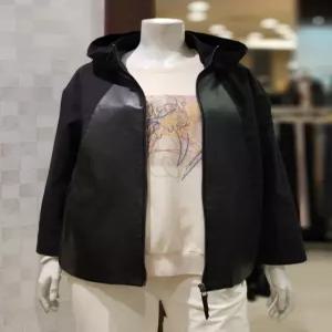 [벨라디터치] V9D1JK26 양가죽 배색 반후드 재킷