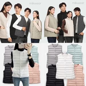 누빔 경량 패딩조끼 모음전 여성용 남성용 투웨이 이너조끼 남녀공용 기모 방한 퀼팅 경량