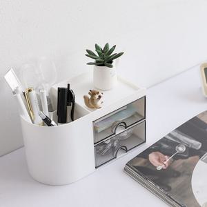 화이트 서재 데스크 책상 2단 서랍함 사무용품 메이크업 화장 소품 깔끔 정리 트레이 셀프 인테리어 공간