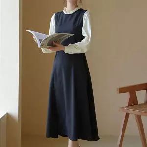 [오노마] ONM 하객룩 단아한 롱 넥 레이스 코디 원피스 여성원피스 (S12076054)