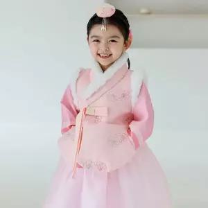 [보리보리/하랑한복]하랑한복 영롱랑-분홍 여아 털조끼