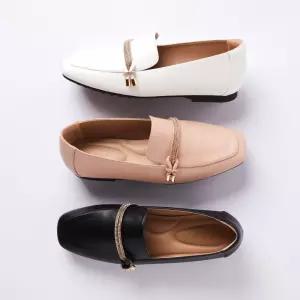 [무크] 여화 리썸 보석줄 콤비 로퍼 3colors