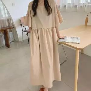 [오노마] ONM 프릴 소매 여성스러운 브이넥 롱원피스 (S10375564)