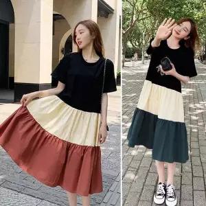 [오노마] ONM A라인원피스 배색 체형커버 통넓은원치스 편한 캐주얼 (S10683305)