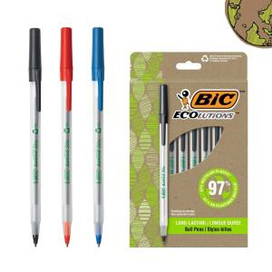 BIC 볼펜 1.0mm 라운드스틱 에콜루션 빅펜 12P