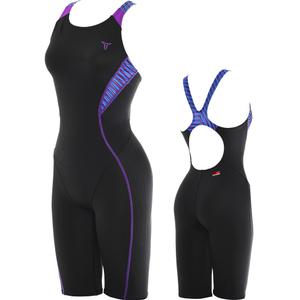 토네이도 여자 실내 수영복 반신 강습용 스윔웨어 웨이브 블랙