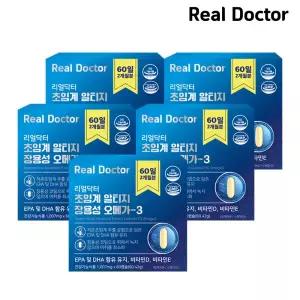 [롯데백화점]리얼닥터 [리얼닥터] 초임계 알티지 장용성 오메가3 60캡슐 5개 (10개월분) / 비타민D&E