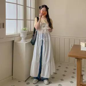 [유야]여성 앞뒤착용 레이어드 끈 나시 캉캉 롱 원피스 -FOP0327- 여름