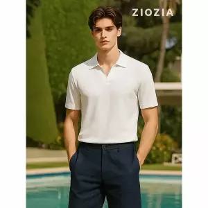 [하프클럽/지오지아]린넨 혼방 워셔블 슬릿 카라니트 (AEC2ET1101)