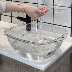 투명 세숫대야 욕실 다용도 세수 대야 화장실 바가지