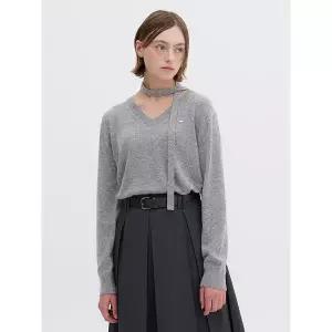 [올리브데올리브](센텀시티점)리본 탈부착 브이넥 니트 OK4AP864