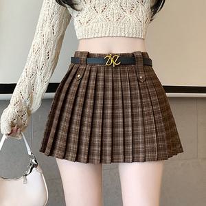 채핏 게타 체크플리츠 스커트 섹시 미니 a라인 플레어 주름 치마바지 클럽 파티룩