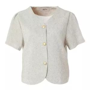 [롯데백화점]abfz 골드단추포인트 V넥반팔마재킷 APY5HJ38G