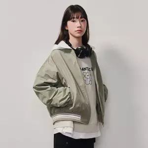 [에꼴리에] 여자 봄이월 라이트카키 셔링 항공점퍼(25A1151)